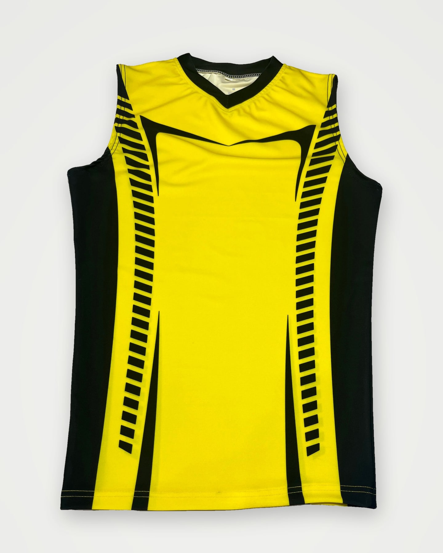Yellow and black sublimated basketball singlet, back