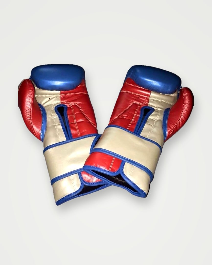 Red, white and blue boxing gloves