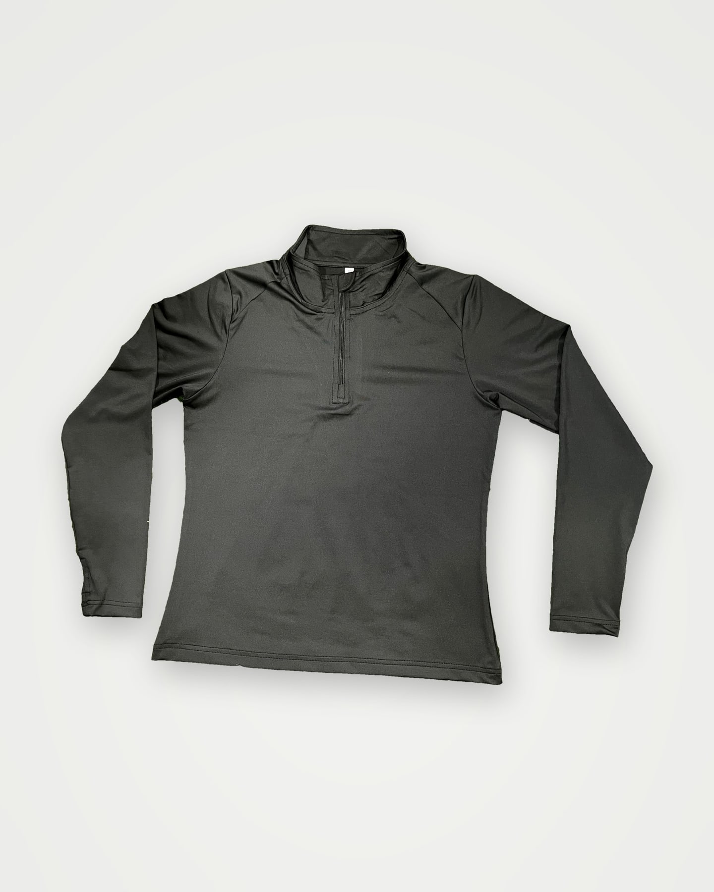Plain black quarter-zip training top